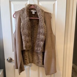 Magaschoni Beige Faux Fur Vest
